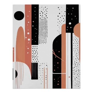 circulos boho terracotta perfect poster
