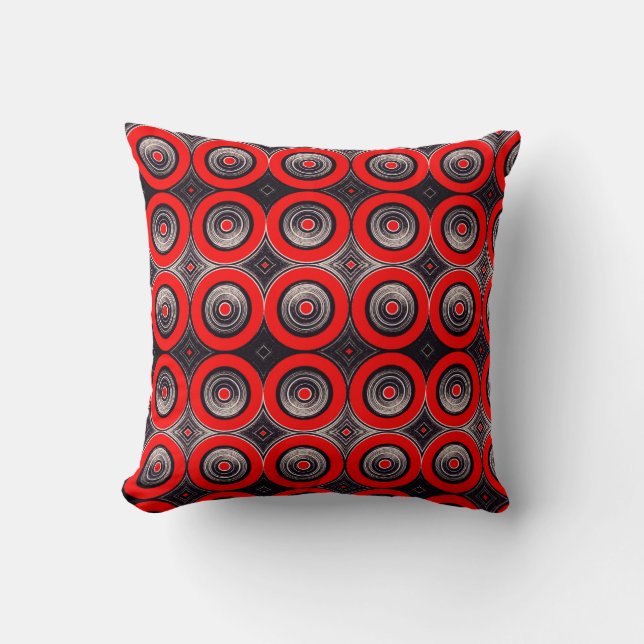 Circulos  Rojos y Negros - Throw Pillow Kussen (Voorkant)
