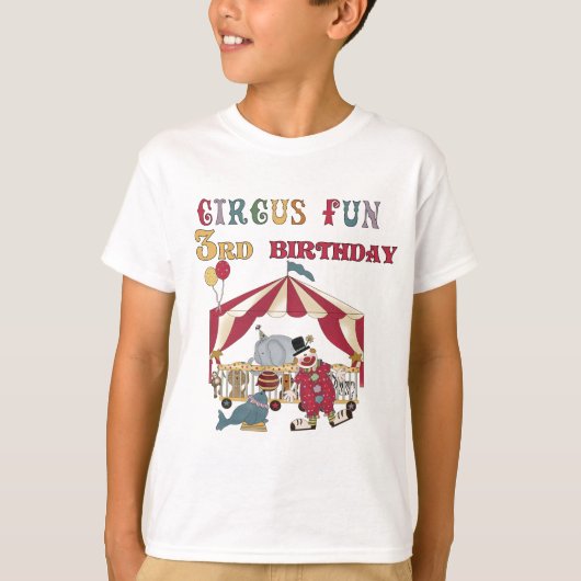 Circus 3e verjaardag Tshirts en geschenken (Voorkant)