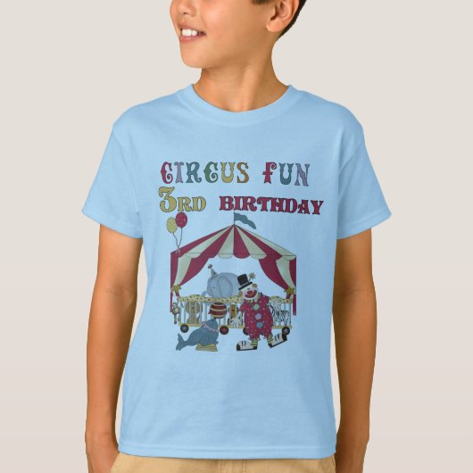 Circus 3e verjaardag Tshirts en geschenken (Voorkant)