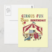 Circus 3e verjaardag Tshirts en geschenken Briefkaart (Voorkant / Achterkant)