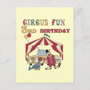 Circus 3e verjaardag Tshirts en geschenken Briefkaart