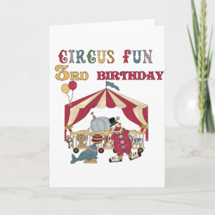 Circus 3e verjaardag Tshirts en geschenken Kaart
