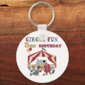 Circus 3e verjaardag Tshirts en geschenken Sleutelhanger (Voorkant)