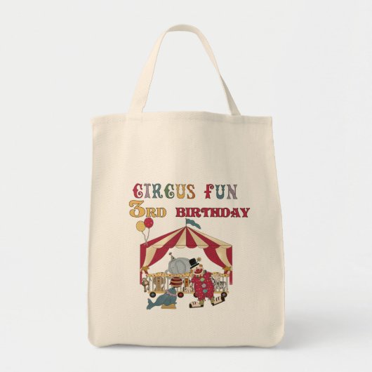Circus 3e verjaardag Tshirts en geschenken Tote Bag (Voorkant)