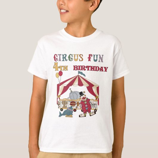 Circus 4e verjaardag Tshirts en geschenken (Voorkant)