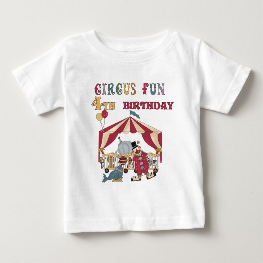 Circus 4e verjaardag Tshirts en geschenken (Voorkant)