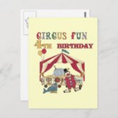 Circus 4e verjaardag Tshirts en geschenken Briefkaart (Voorkant / Achterkant)
