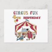 Circus 4e verjaardag Tshirts en geschenken Briefkaart (Voorkant)