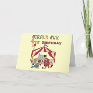 Circus 4e verjaardag Tshirts en geschenken Kaart