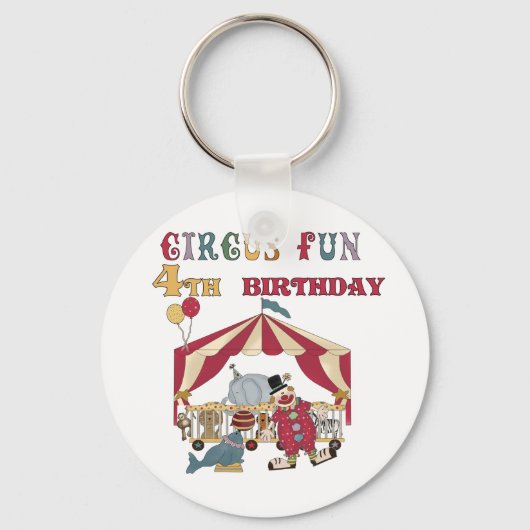 Circus 4e verjaardag Tshirts en geschenken Sleutelhanger (Voorkant)
