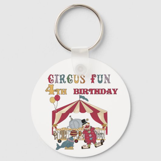 Circus 4e verjaardag Tshirts en geschenken Sleutelhanger (Voorkant)