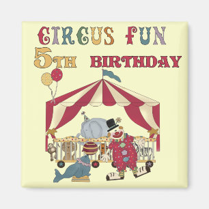 Circus 5th Birthday-overhemden en cadeautjes Magneet