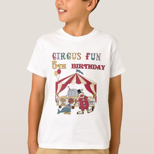 Circus 5th Birthday-overhemden en cadeautjes T-shirt (Voorkant)