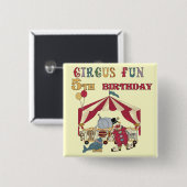 Circus 5th Birthday-overhemden en cadeautjes Vierkante Button 5,1 Cm (Voorkant /achterkant)