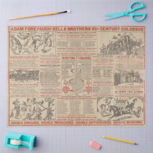 Circus Acrobat  krant Typografie Tissuepapier (Craft)