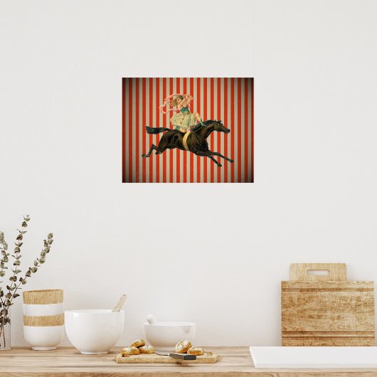 circus acrobat op het poster van het paard (Keuken)