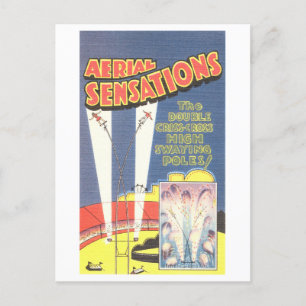 Circus Advertentie: Hoge Pole Act Briefkaart