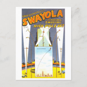  Circus Advertentie: Hoge Pole Act Briefkaart