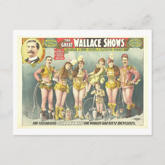  Circus Advertentie met Fietsers Briefkaart (Voorkant)