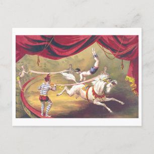 Circus Adverteren lithografie met Paarden Briefkaart
