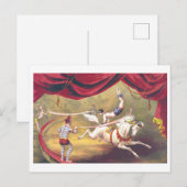  Circus Adverteren lithografie met Paarden Briefkaart (Voorkant / Achterkant)