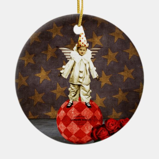 Circus Angel Clown Keramisch Ornament (Voorkant)