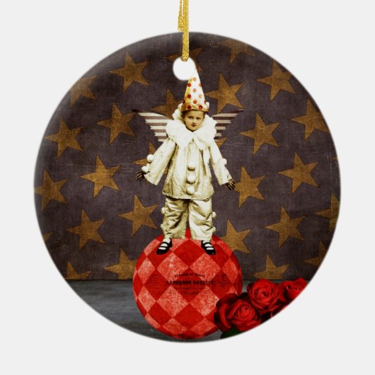  Circus Angel Clown Keramisch Ornament (Achterkant)