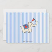 Circus Animal Baby shower Invitation - Blue Kaart (Achterkant)
