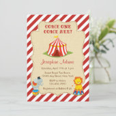 Circus Animal Baby shower Invitation Kaart (Staand voorkant)