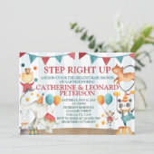 Circus Animal Baby shower Uitnodiging (Staand voorkant)