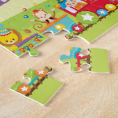 Circus Animal Birthday Train Aangepaste naam Puzzl Legpuzzel (Zijkant)