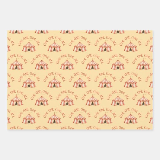 Circus Animal Pattern Verjaardag Inpakpapier Vel (Voorkant)