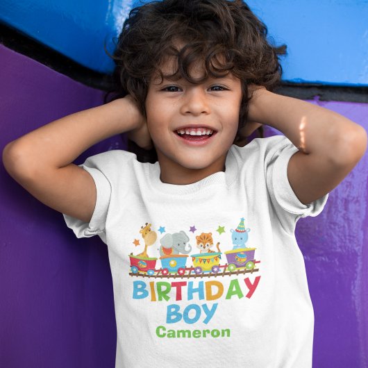 Circus Animal Train Cute Custom Birthday Boy T-shirt