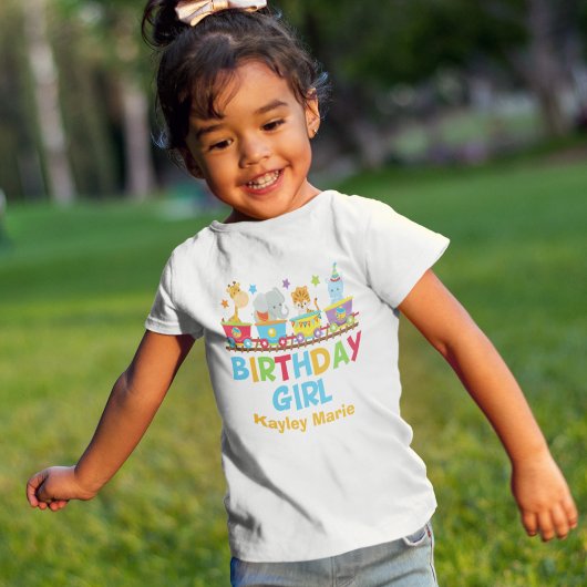 Circus Animal Train Cute Custom Birthday Girl Kinder Shirts