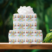 Circus Animal Train Cute Custom Kids Birthday Cadeaupapier