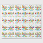 Circus Animal Train Cute Custom Kids Birthday Cadeaupapier (Vlak)