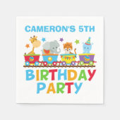 Circus Animal Train Cute Kinder Name Birthday Part Servet (Voorkant)