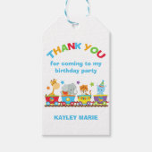 Circus Animal Train Kids Birthday Party Hartelijk  Cadeaulabel (Voorkant)