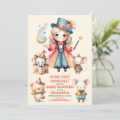 Circus Animals Baby shower Kaart (Staand voorkant)