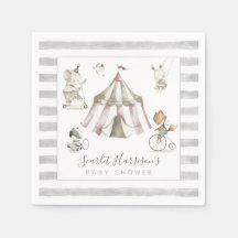 Circus Animals Baby shower Paper Napkin