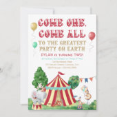 Circus Animals en Big Top any Age Foto Birthday Kaart (Voorkant)