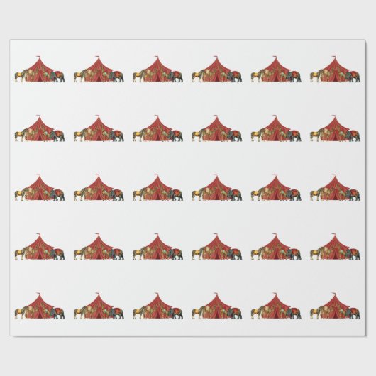 Circus Animals en tent Cadeaupapier (Vlak)
