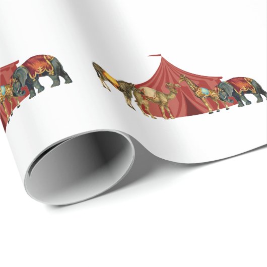 Circus Animals en tent Cadeaupapier (Rol Hoek)