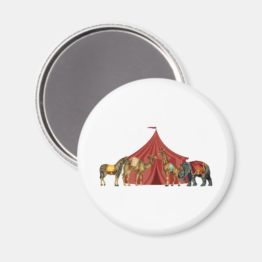 Circus Animals en tent Magneet (Voorkant / Achterkant)