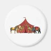 Circus Animals en tent Magneet (Voorkant)