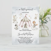 Circus Animals Mobile Baby shower Invitation Kaart (Staand voorkant)