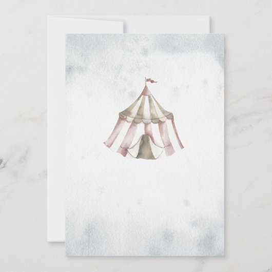 Circus Animals Mobile Baby shower Invitation Kaart (Achterkant)