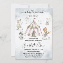 Circus Animals Mobile Baby shower Invitation