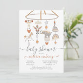 Circus Animals Mobile Baby shower Kaart (Staand voorkant)